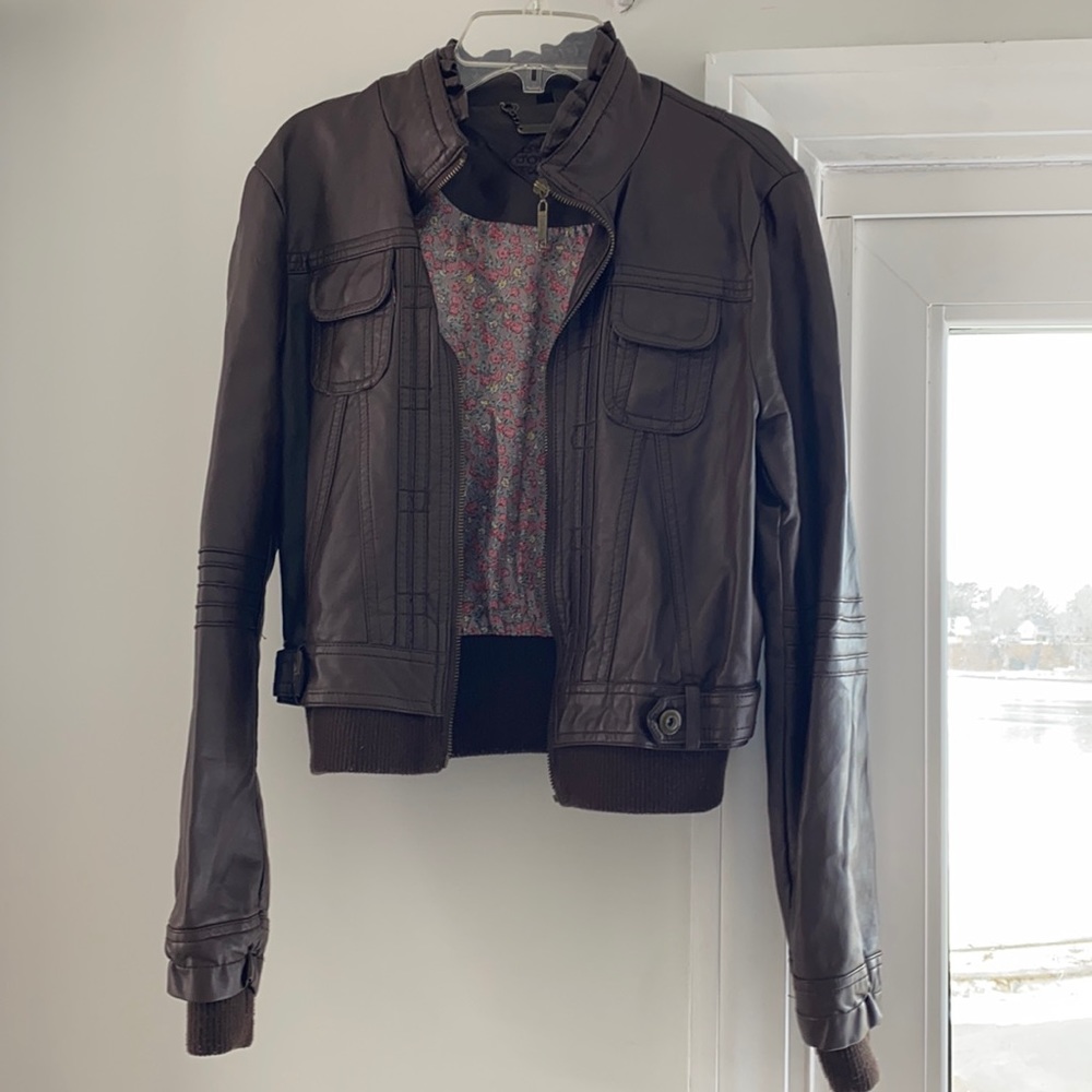 DONATED-Faux Leather Jacket - Picture 1 of 9